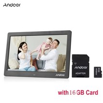 전자액자 디지털액자 스마트액자Andoer-디지털 사진 프레임 10 인치 와이드 LCD 화면 MP3 MP4 비디오 플, 02 Black with 16GB_03 영국 플러그