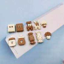 팝콘제조기10pcs 비스킷 캔디 팝콘 피더 곰 매력 팔찌 귀걸이 쥬얼리 만들기 DIY 공예 펜던트 수제 인형 집, 12 no hook mix send