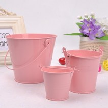 양철 바스켓 바께스 양철통 미니 금속 양동이 주석 사탕 선물 상자 버킷 웨딩 파티 선물, 분홍색 양동이, m-5.5x7.5x8cm