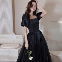 셀프결혼 블랙 원피스 칵테일 이브닝 세미결혼 리마인드 2부 피로연, 검은 색