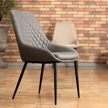 가구앤하우스 다이야 DIY 이탈리아 고급 럭셔리 인테리어 디자인 식탁 테이블 의자(2colors), 다이야 철제의자(그레이PU)