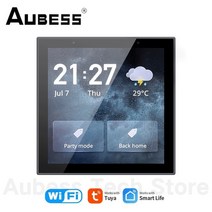 지그비 zigbee aubess tuya wifi 스마트 홈 제어판 내장 alexa 스마트 스피커 앰프 게이트웨이 4인치 벽면 중앙 컨트롤러, 스마트 패널