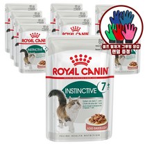 로얄캐닌 고양이 습식사료 텔제거그루밍장갑 기프트에디션, 로얄캐닌 캣 인스팅티브 7세이상 그레이비파우치 85g*12개+털제거그루밍장갑(왼손)