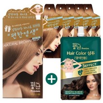 펴난 샴푸하듯 하나로 프리미엄 편한염색약 새치염색 5매 / 전용샴푸 1매 구성, 내츄럴브라운 5매 / 전용샴푸 1매 구성, 1세트
