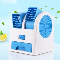 공기청정기 탁상용 원룸 펫케어 사무실 휴대용 환기청정기 휴대용 Usb 전원 미니 에어 쿨러 선풍기 가습기, 04 하늘색