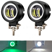 안개등 운전 주간 오프로드 라이트 7D 3 인치 20W Led 헤드라이트 자동차 4x4 바이크 오토바이 헤일로 지프 ATV 12V 24V SUV 작업등, [05] 2pcs green light