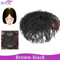 저무리 3D 앞머리 보이지 않는 이음새가없는 머리 머리 워터 리플 헤어 에어 오버 헤드 자연 교체 커버 화이트, 34 G1449
