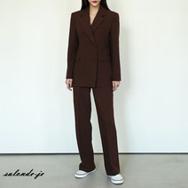 겨울 기모 여성정장 세트 더블 빅사이즈 여자셋업 수트