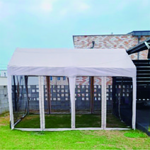 캐노피 천막 몽골 텐트 포장마차 그늘막 3x4M, 3)3X4 프레임+천장 베이지+모기장 천막