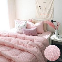 아트박스/메종텍스타일 정전기가 적은 노스파 크로스 극세사 차렵이불 풀세트 Q 핑크