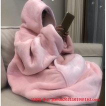 입는 담요 극세사 두꺼운 털담요 집순이 후드담요 원피스 이불옷 밍크 가운, 프리사이즈 + B
