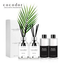 코코도르 화이트라벨 디퓨저 200ml X 2개 + 리필액 야자잎, 05_W디퓨저200ml/양재동꽃시장x2/003_리필200ml/프렌치라벤더x2+야자잎
