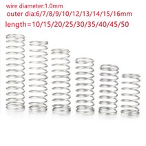 태엽 스프링 인장 볼트 코일 금형 스파이럴 대형 용수철 10 개몫 1.0mm 스테인레스 스틸 압축 외경 6mm 7mm 8mm 9mm 10mm12mm 13mm 14mm 15mm, 10mm, 10mm, 10mm
