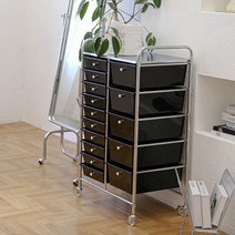 미용실약장 파마롯드보관 서랍형 이동식트롤리 서랍장, 바퀴가 달린 검정색 10 서랍1개의 이야기