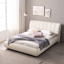 젠티스 끌레르 가죽 침대 세트 퀸, 화이트, 06. 퀸(프레임+유로탑9존매트리스+깔판)