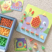베비몽 아트스케치패드 유아 모자이크 그림 동물 퍼즐 225pcs, 1세트