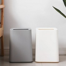 라운딩 모던 사각휴지통 8L 장식용 심플쓰레기통 용쓰레기통 가, 화이트