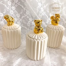 고르소 북유럽 세라믹 면봉 소품 정리함 악세사리 보관함, 레빗, 1개