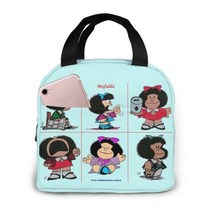 Mafalda 점심 가방 아이 여성 절연 휴대용 방수 피크닉 Coole 아침 식사 학교 재사용 식품 도시락 상자, 1