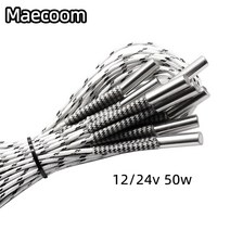테프론튜브 테프론 호스 Maecoom 가열 튜브 620mm 12v 24v 50w 세라믹 카트리지 히터 1m 2m reprapamp v6 j-head 압출기 3d 용 점적테이프, 1개, 12v 50w