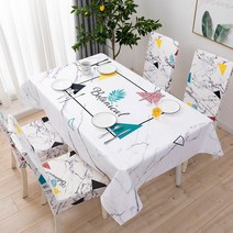 유럽풍 큐티 패턴 식탁보 의자커버 소품, S, 의자 커버 6 개