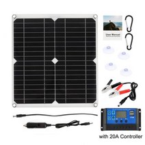 100W 태양 전지 패널 키트 12V USB 10/20/30A 컨트롤러 자동차 요트 RV 보트 휴대 전화 배터리 충전기, 03 with 20A controller
