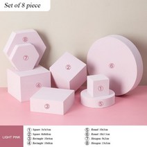 INS-기하학적 바디 사진 소품 촬영 진자 도로 뷰티 스킨 케어 제품 유명 장식품 배경 거품, lightpink 8pcs set