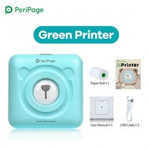 바코드프린터PeriPage A6 휴대용 무선 감열 포토 프린터 미니 포켓 라벨 스티커 메이커 BT 전화 인쇄 기, 13 Green Printer