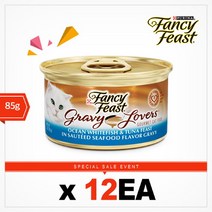 퓨리나 [팬시피스트] 화이트라벨 그레이비러버스 흰살생선 85G 12캔, ., .