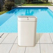 잇잉 스마트 자동 휴지통 16L 18L 자동 센서 쓰레기통 20l종량제봉투 무소음 냄새차단 주방 욕실 원터치 사각 자동스위치 냄새안나는쓰레기통, 3. 에크루 화이트 18리터, 1개
