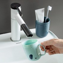 1+1 휴대용 양치통세트 뚜껑있는 칫솔케이스, 화이트