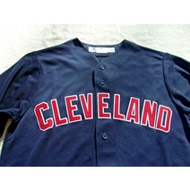 NWT Majestic Cool Base replica저지 클리브랜드 MLB logo navy blue 남성 S