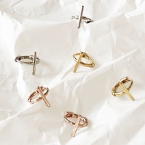 14k골드 로즈 핑크 골드 실버 925 이어커프 미니 십자 원터치 이어링