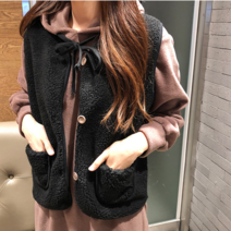 [아밀리] 뽀글이 양털 덤블 조끼