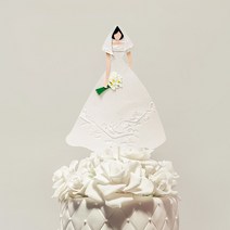 브라이덜샤워 결혼 인물 웨딩드레스 신부 토퍼 레이스 벨라인 드레스