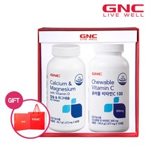 GNC 츄어블 비타민C100(125정) + 칼슘앤마그네슘(60정) 세트, 단품, 단품