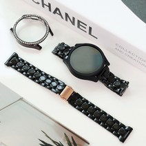 [오로라세트] 커스프 갤럭시워치 스트랩 커버 세트 오로라 투명 밴드 시계줄 6 5 4 40mm 44mm 프로 45mm, 세트8)PC(블랙)+오로라(블랙)로골버클
