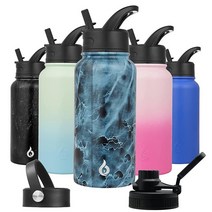 BJPKPK 스테인리스 스틸 보온병 빨대 포함 27 oz 화이트 비취109397, 40oz(1200ml), New-Ocean