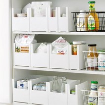 주방 하부장 펜트리 정리 흰색 오픈형 수납함 팬트리 박스형