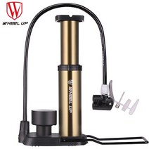 [가오] 자전거 전동퀵보드 알루미늄 발펌프 타이어공기주입기, 골드