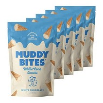 Muddy Bites 머디 바이트 와플 콘 스낵, 2.33온스(5팩), 화이트 초콜릿