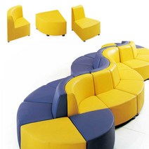 수퍼니처 B807 연결식 로비/라운지소파 대기의자, 807(코너등무), 밝은연두