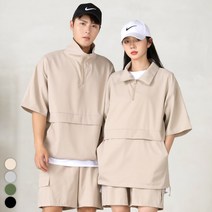 텐클로 빅사이즈 (상의 90~140) 남녀공용 바람막이 반집업 반팔 아노락 + 반바지 트레이닝 상하세트