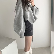 [레티고] 뒷 트임 루즈 벌룬 소매 니트