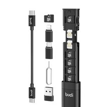 BUDI 다기능 9 in 1 데이터 케이블 USB 타입-C 카드 리더기 마이크로 SD 메모리 카드 고속 카드 리더 어댑터 휴대폰 카메라 및 컴퓨터에 적합