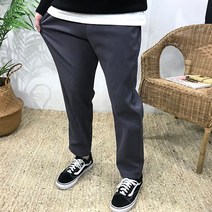 이루네 남자 겨울 세미와이드 기모 융스판 면바지