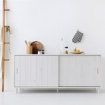 MILKAM 슬라이딩 콘솔수납장 CHM71160, 화이트파인베니어