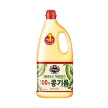 CJ제일제당 풍미 백설 콩기름 콩식용유 캠핑식용유 업소용 전부침 새우튀김 식용류오일 1.8L, 1개