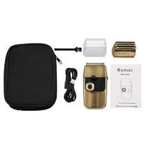 Kemei 2 Hours Fast Charging IPX4 Water프로of Men&39;s Electric Shaver Reci프로cating Full Body Washa, 01 no box