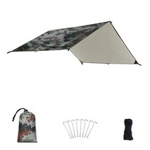 테라스차양막 어닝 천갈이 천막 비가림막 그늘막 방수 야외 태양 보호소 캠핑 해먹 태양 보호소, 위장(폴 없음), xl(3x4m)
